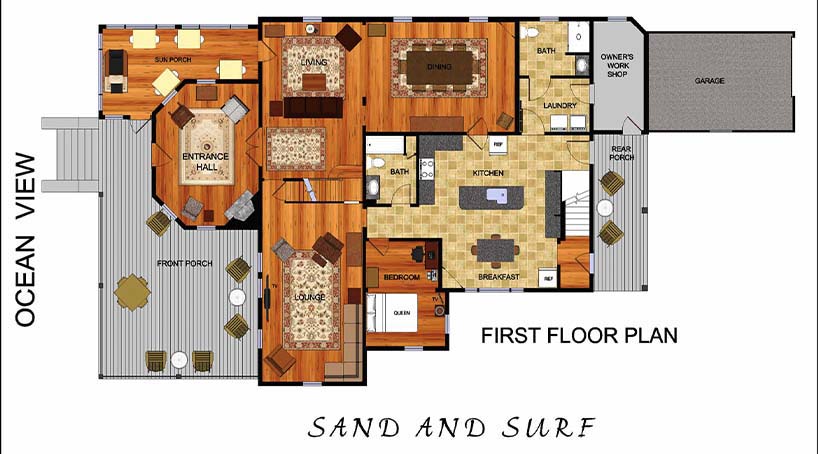 The Sand and Surf — first floor plan