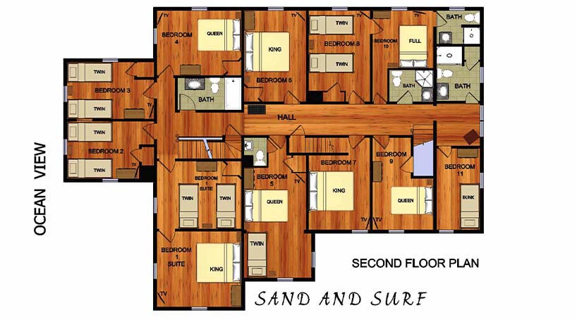 The Sand and Surf — second floor plan